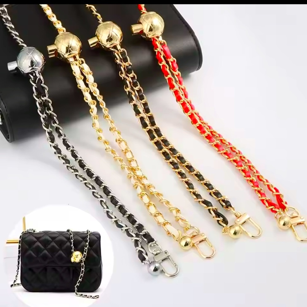 Brand New High end shoulder strap chain metal adjustable . WHITE GOLD ONLY
